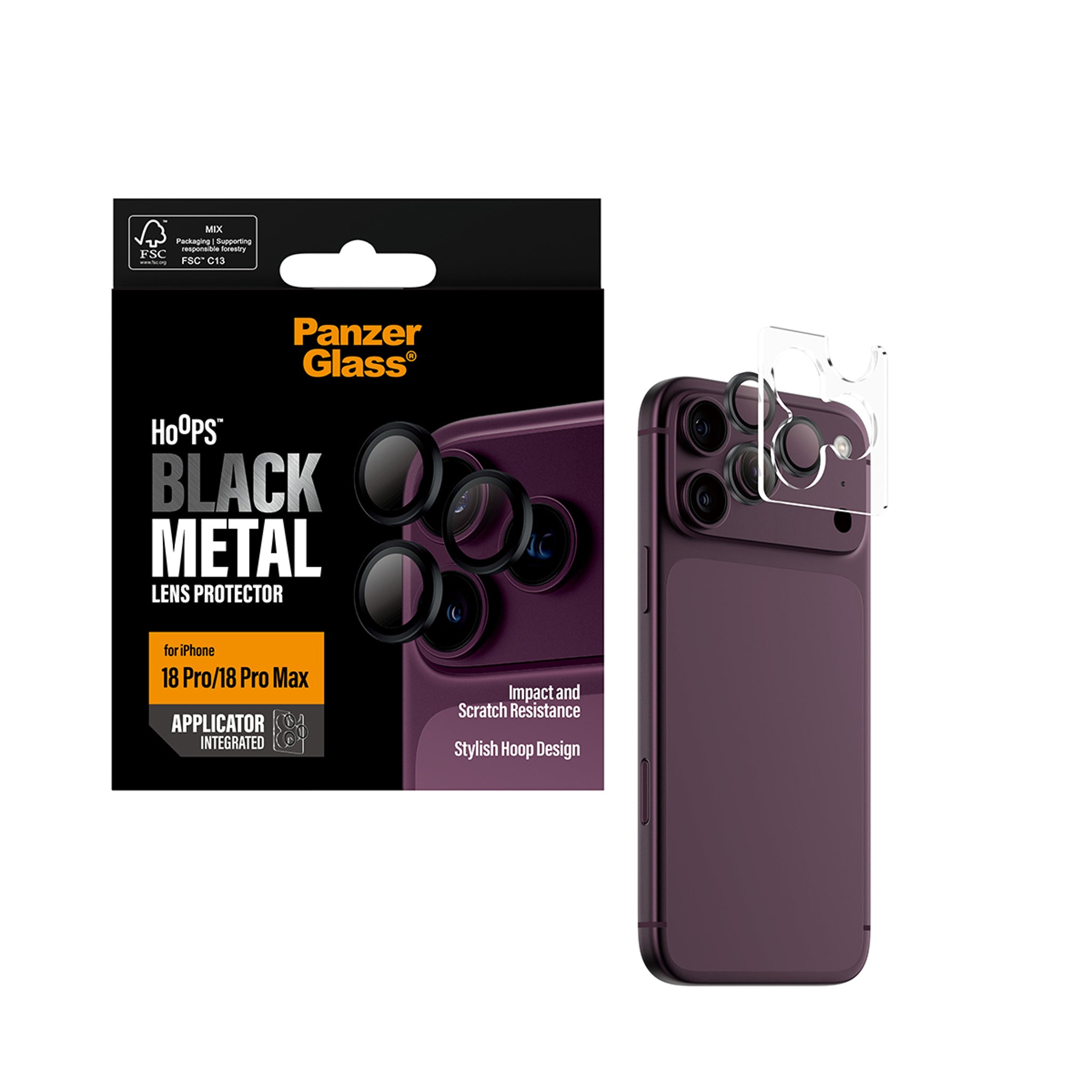 PanzerGlass® Hoops® Kameraschutz Schwarz iPhone 18 Pro | 18 Pro Max